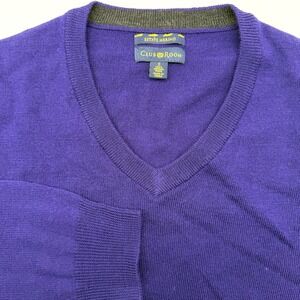 Club Room Men's Estate Merino 100% Wool Sweater V Neck Purple S Long Sleeve